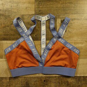 Nike Indy Strappy Sports Bra Women’s Large Orange Blue Logo Band